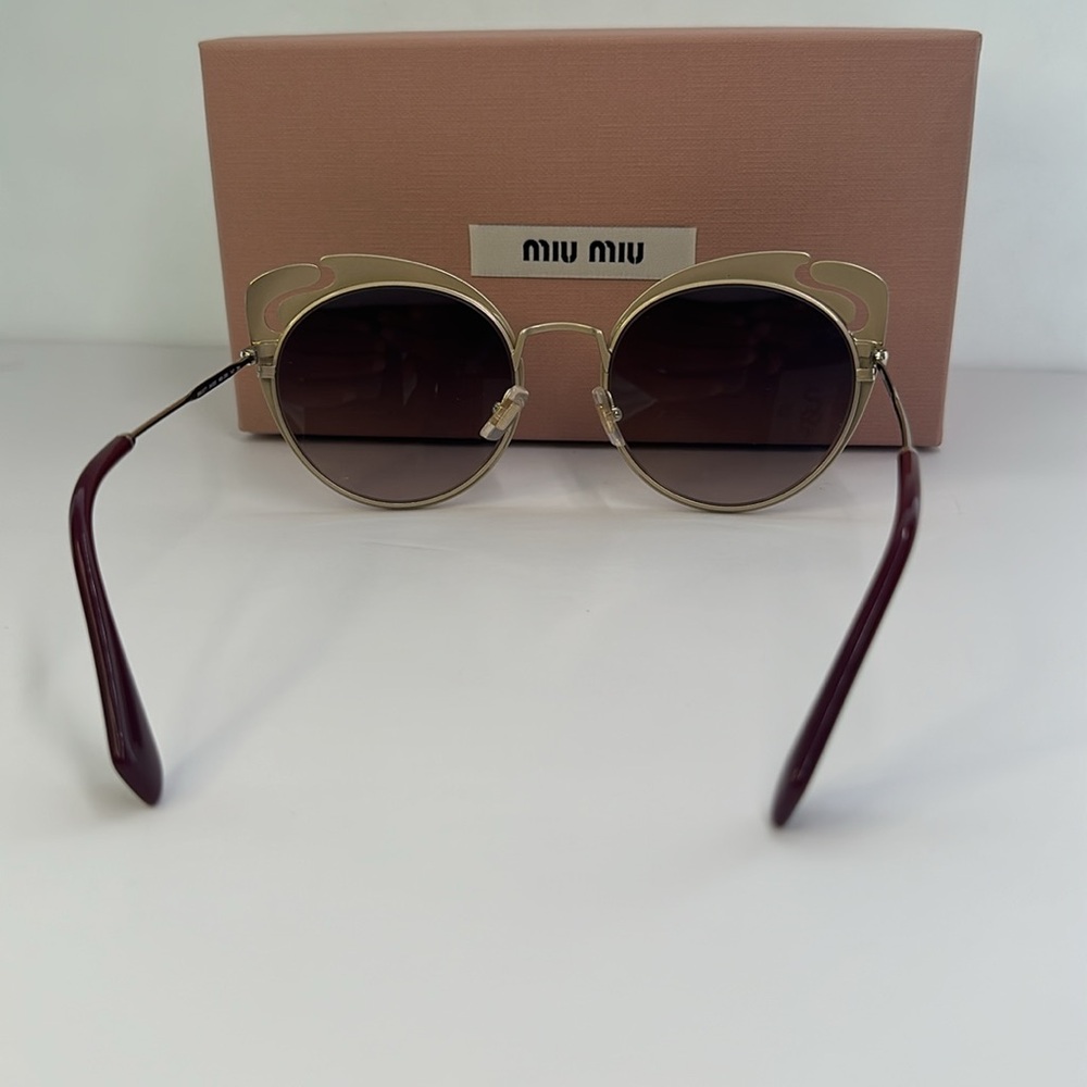 💯- New Authentic Miu Miu MU 57TS HB5GR0* 3N Metal Women Noir sunglasses - Picture 11 of 16